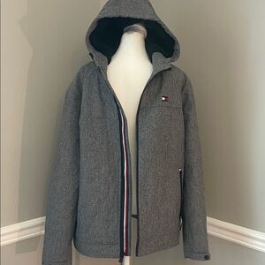 Tommy Hilfiger Gray Hooded Jacket for Men L